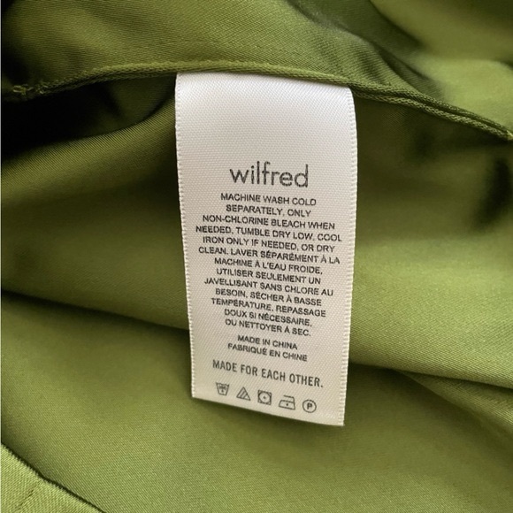 Aritzia Wilfred Shine Satin Mini Dress in Succulent Green NWT - Picture 8 of 12